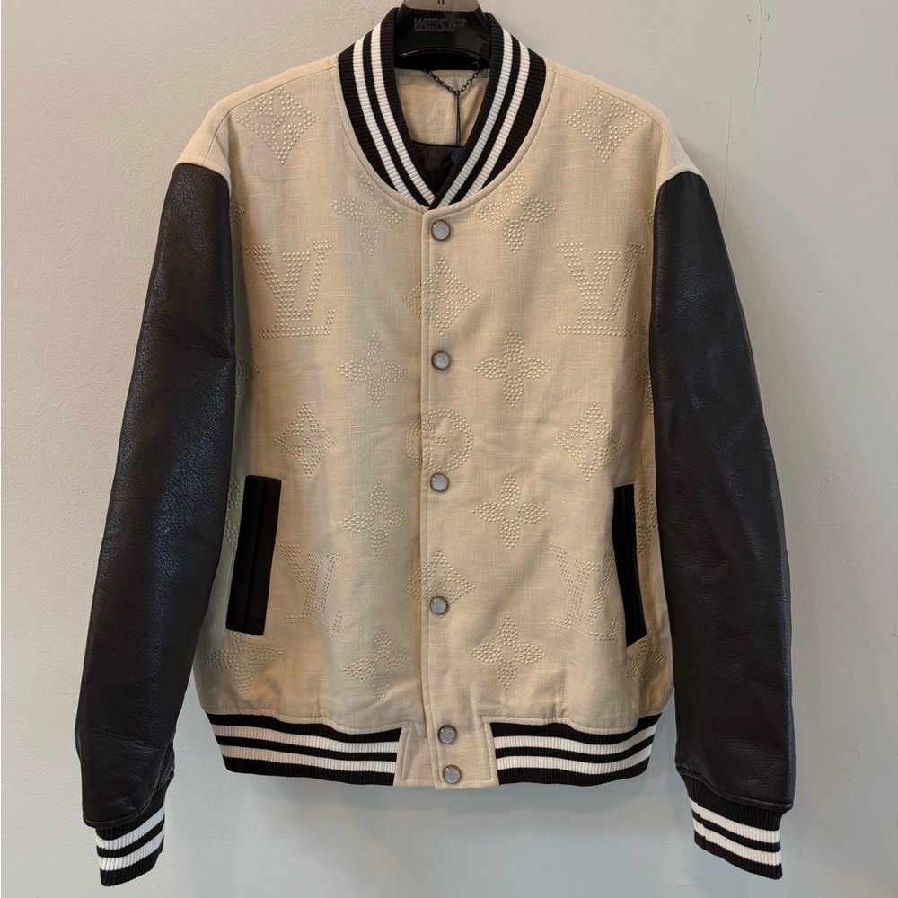 Louis Vuitton Cream and Black Bomber Jacket